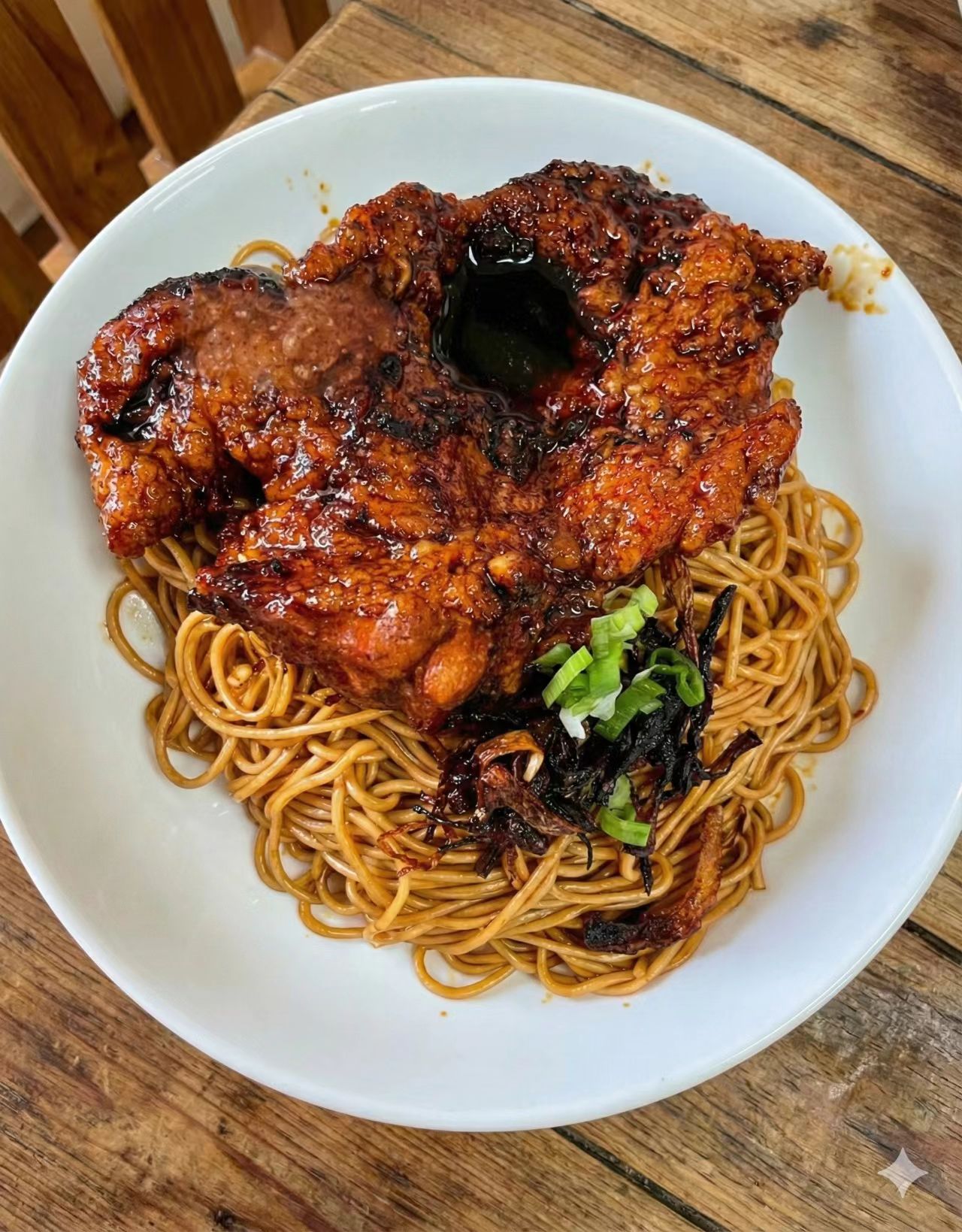 上海葱油拌面+红烧大排